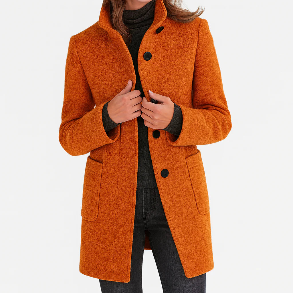 Ruby – Classic Wool-Blend Autumn Coat for Women