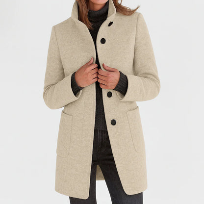 Ruby – Classic Wool-Blend Autumn Coat for Women
