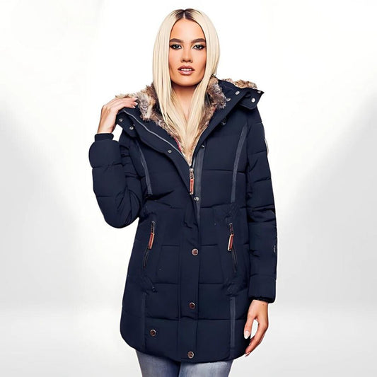 Lena - Winterjacke mit abnehmbarem Kunstfellkragen Damen