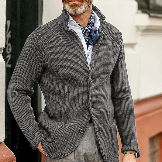 Henrik - Herren Strickjacke mit Knopfleiste und Reverskragen