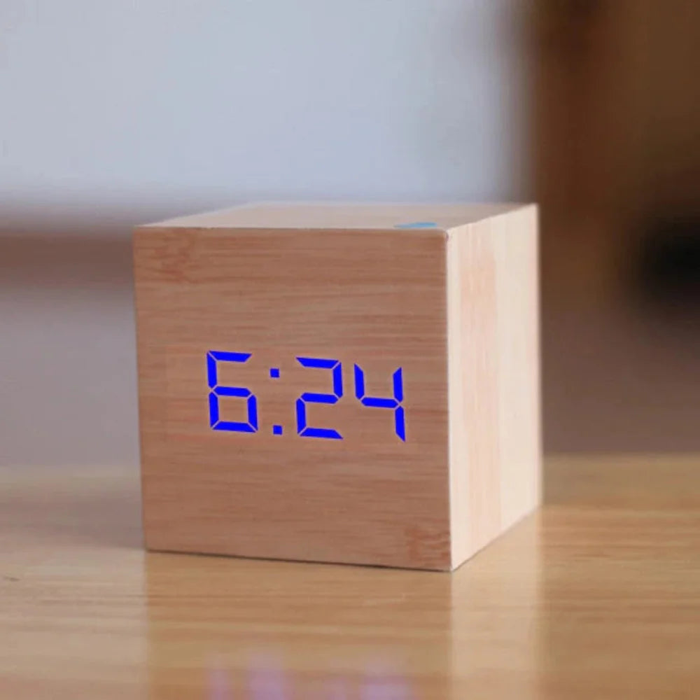 Compact Mini LED Digital Alarm Clock – Adjustable Brightness and Night Mode