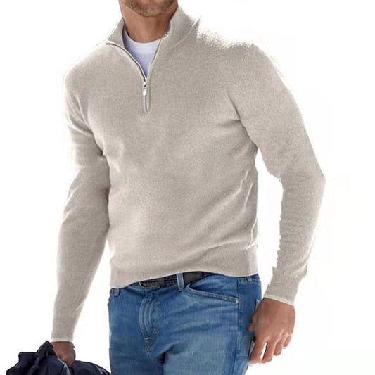 Felix – Herrenpullover mit halbem Reißverschluss