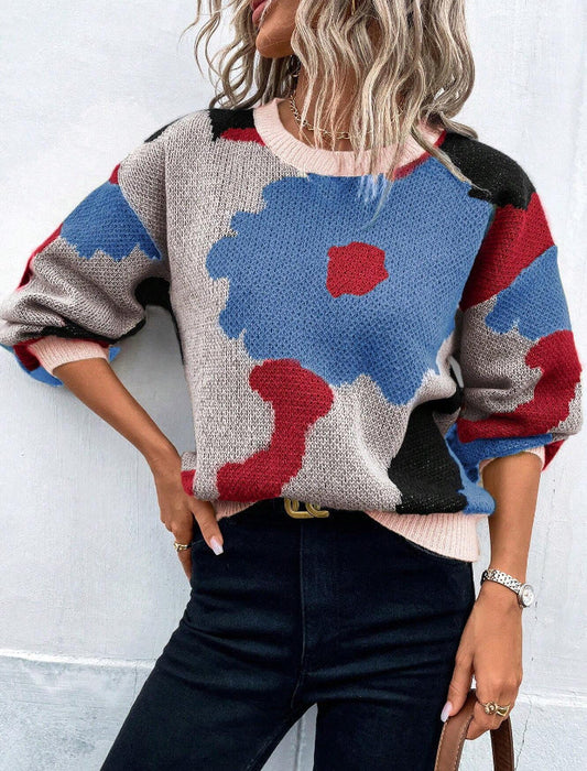 Lillia – Damenpullover mit Blumendesign