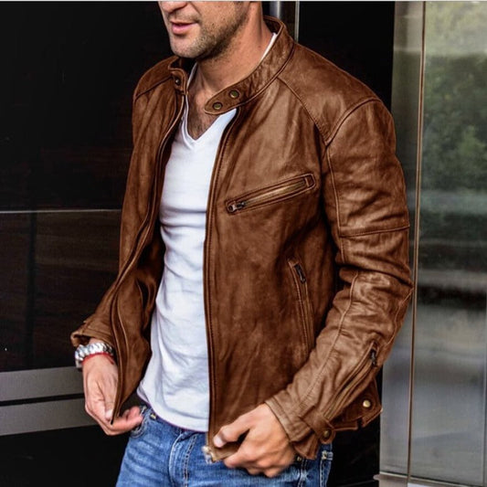 Darius – Herren Lederjacke im Biker-Stil