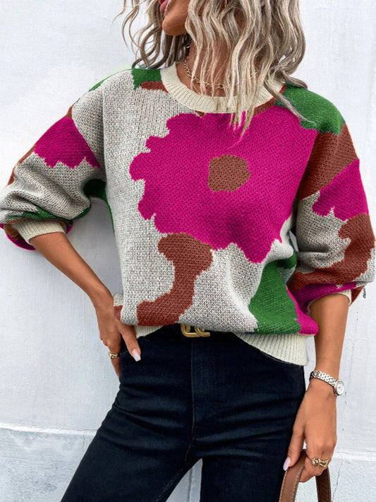 Lillia – Damenpullover mit Blumendesign