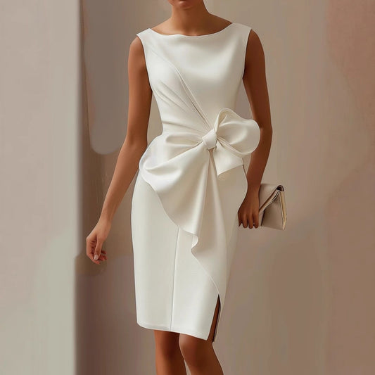 Isabella – Elegantes Etuikleid mit Drapierung und Schleifendetail für Damen