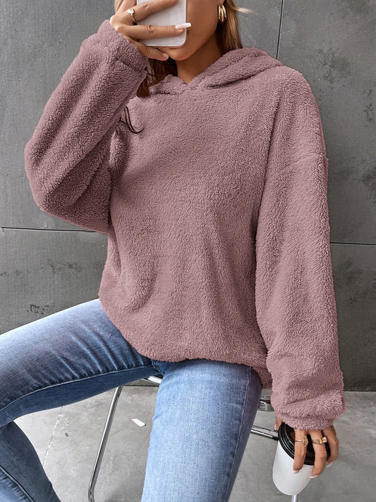 Amara – Damen Teddy-Hoodie mit Kapuze und lockerer Passform