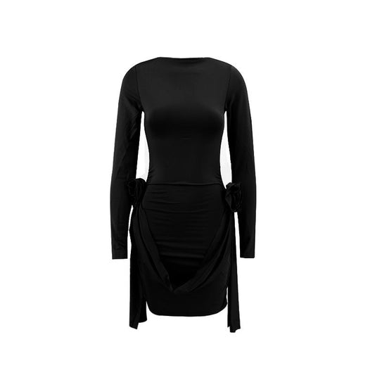 Aria – Damen Minikleid mit langen Ärmeln und Drapierung