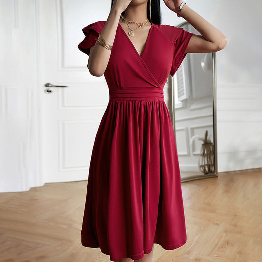Lucia | Elegante vestido midi con escote en V