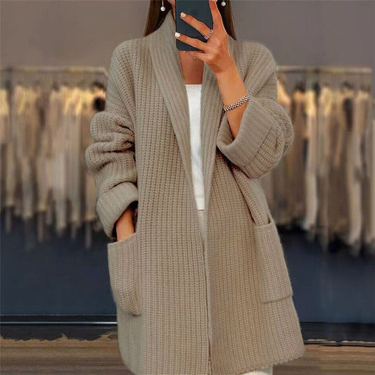 Elena - Damen Strick Cardigan lang offen bequem