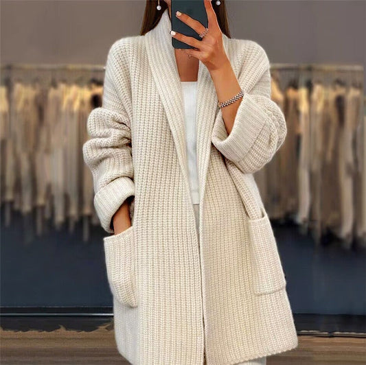 Elena - Damen Strick Cardigan lang offen bequem