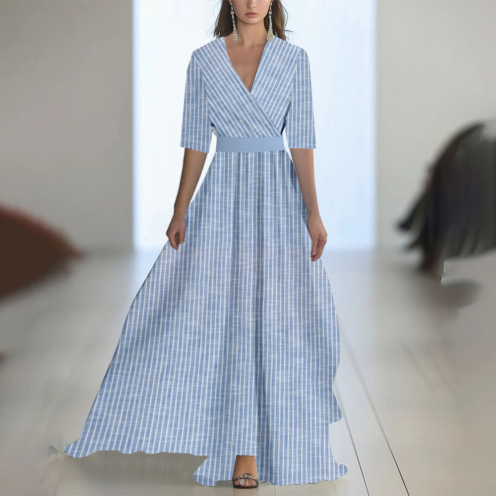 Fenina - Langärmeliges Maxikleid aus geblümtem Chiffon