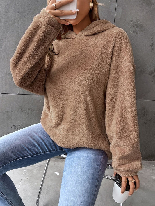 Amara – Damen Teddy-Hoodie mit Kapuze und lockerer Passform