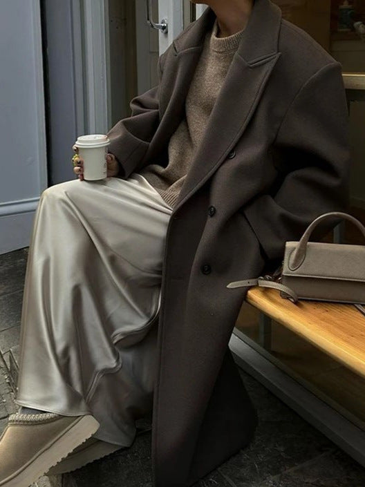 Elodie – Damen Oversize-Mantel mit Reverskragen und Knopfleiste