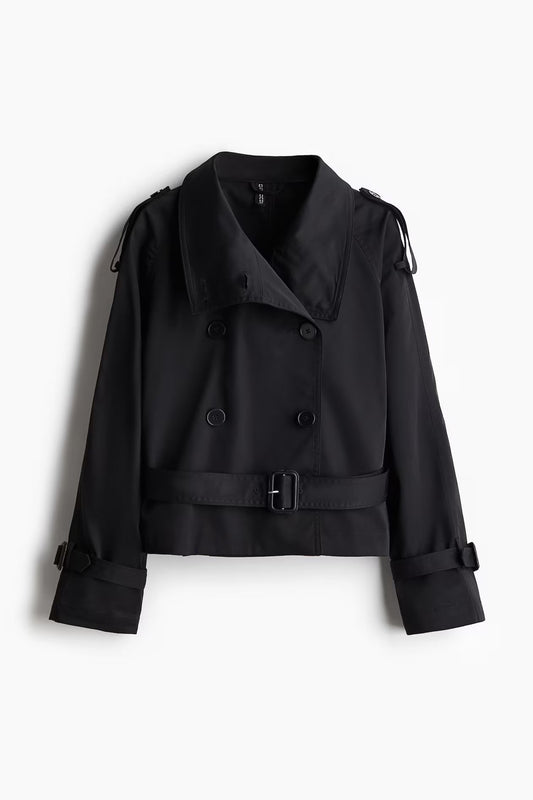 Claudia - Damen Trenchcoat mit Gürtel und Knopfleiste