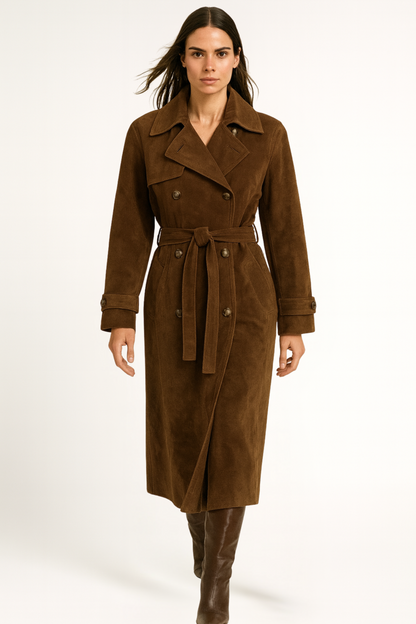 Isabella - Damen Trenchcoat mit doppelreihiger Knopfleiste