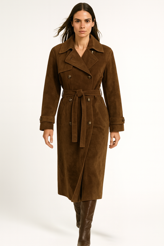 Isabella - Damen Trenchcoat mit doppelreihiger Knopfleiste