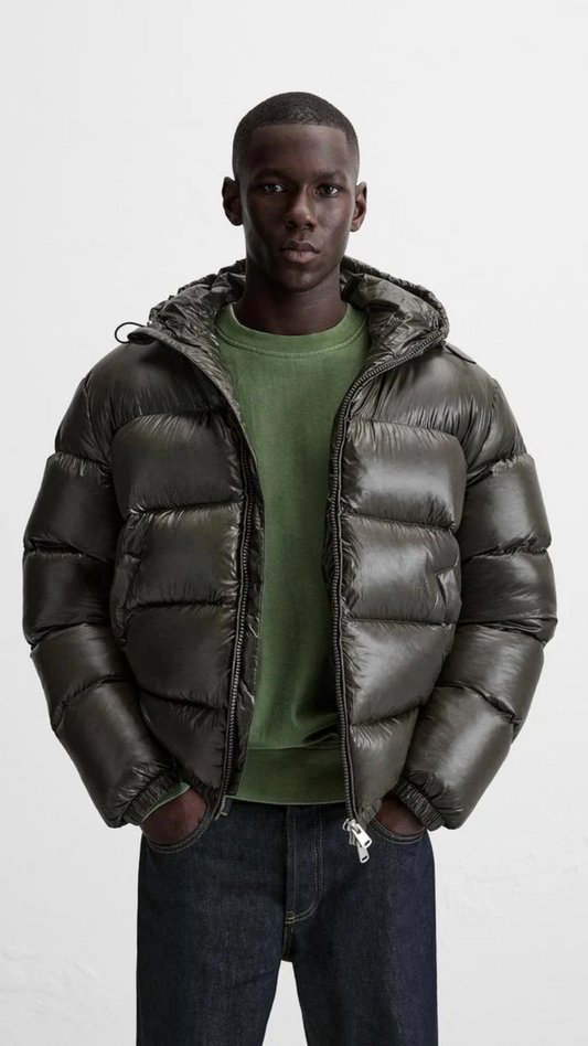 Adrian - Herren Daunenjacke mit Kapuze, modische Winterjacken casual
