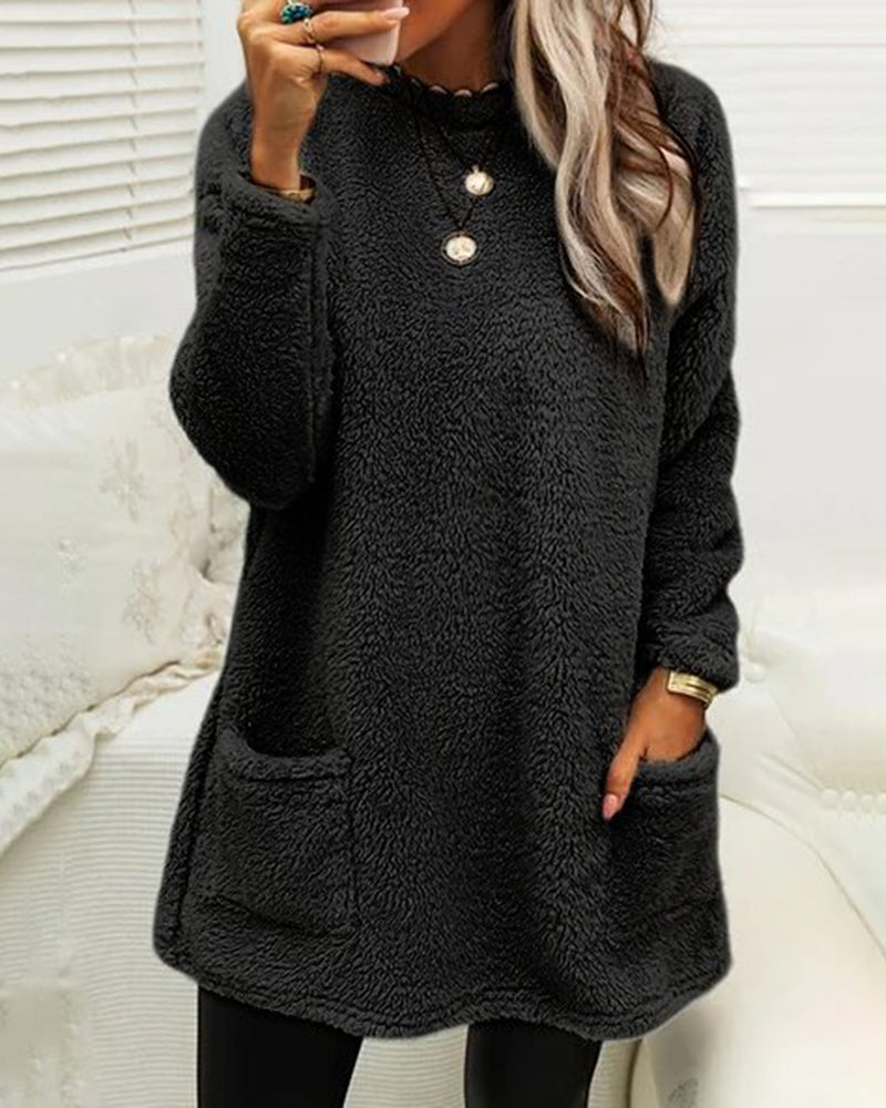 Mila - Damenpullover mit Taschen und Rundhalsausschnitt