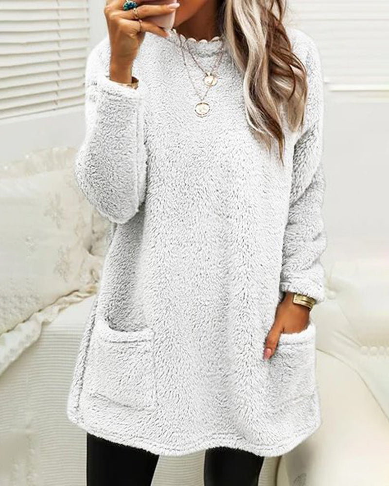 Mila - Damenpullover mit Taschen und Rundhalsausschnitt
