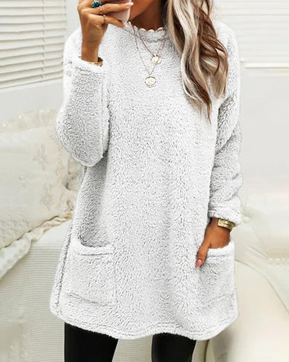 Mila - Damenpullover mit Taschen und Rundhalsausschnitt