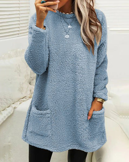 Mila - Damenpullover mit Taschen und Rundhalsausschnitt