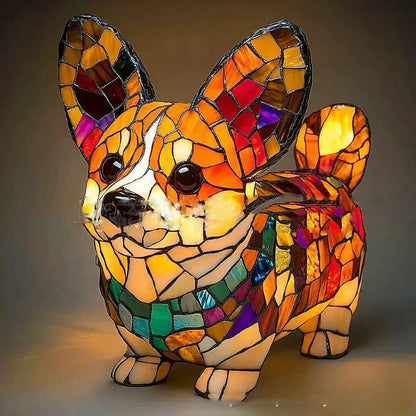 Art Nouveau Stained Glass Cat Table Lamp