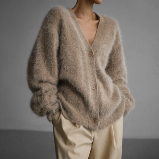 Alina – Damen Cashmere-Cardigan mit V-Ausschnitt
