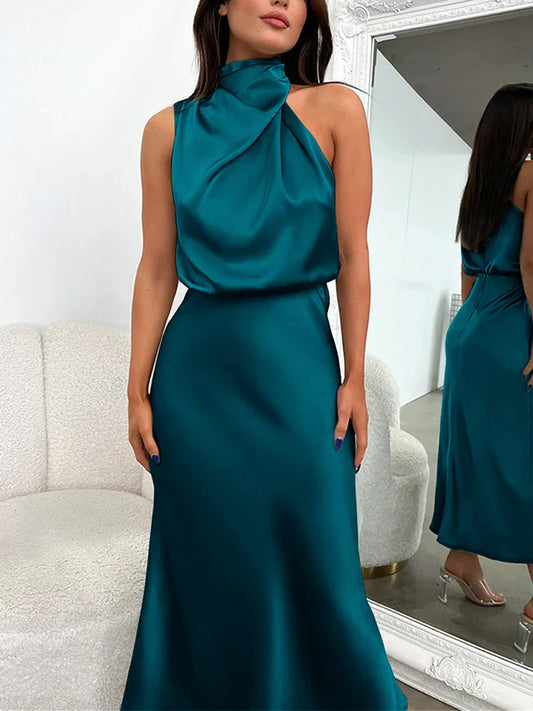 Amira - Damen Abendkleid elegant mit Stehkragen