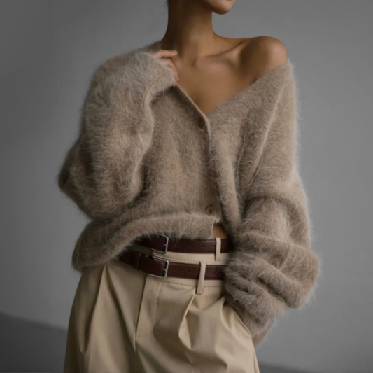 Clara - Damen kaschmir Strickjacke im Oversize-Look