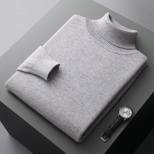Adrian – Herren-Strickpullover Wolle mit Rollkragen