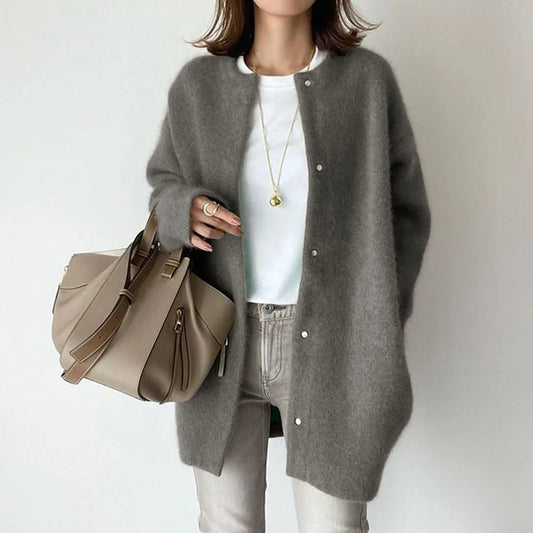 Noelle – Damen Cardigan mit Oversize-Schnitt und Knopfverschluss