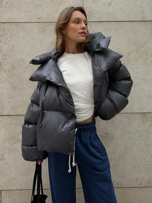 Niva – Oversize Pufferjacke mit Kapuze