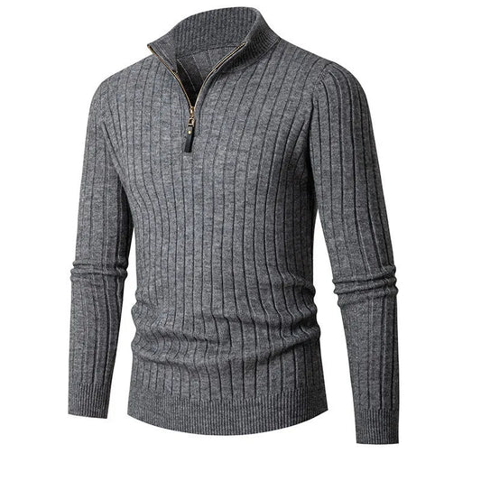 Fabian - Herren Strickpullover mit halbem Reißverschluss