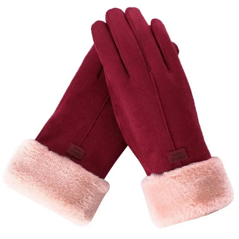 Damen Winterhandschuhe – Warme Touchscreen Thermo-Handschuhe mit Fleece-Futter | Winddichte Weiche Handschuhe für Outdoor & Wandern Kaufschwan®