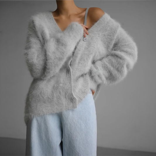 Clara - Damen kaschmir Strickjacke im Oversize-Look