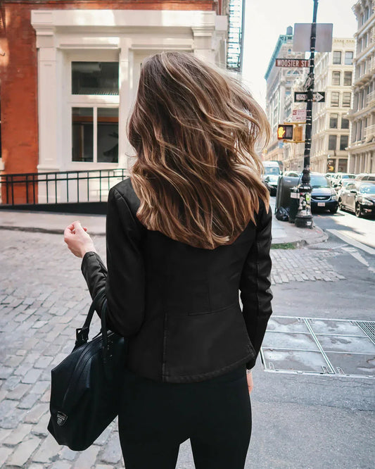 Elena – Moderne Lederjacke im City-Look für Damen