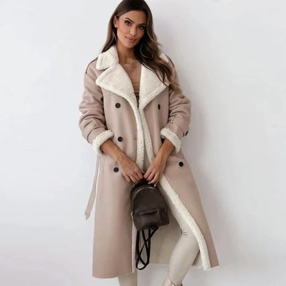 Celeste – Langer Kunstledermantel Damen