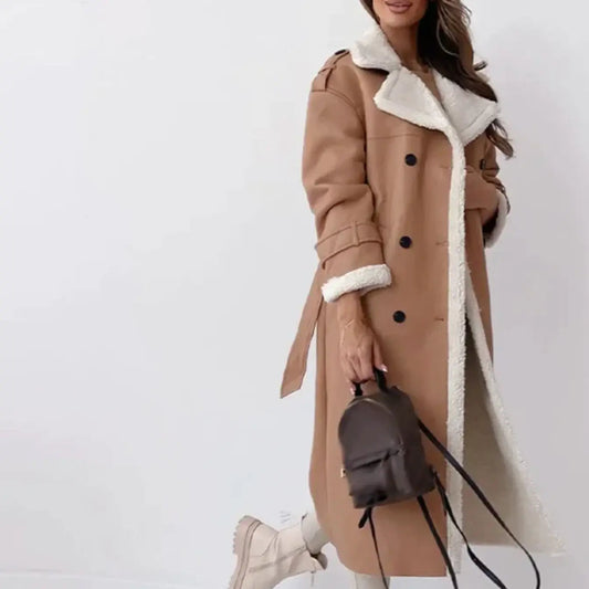 Celeste – Langer Kunstledermantel Damen
