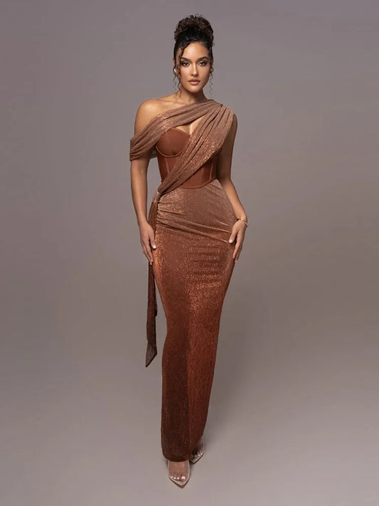 Amelia – Elegantes One-Shoulder-Abendkleid für Damen