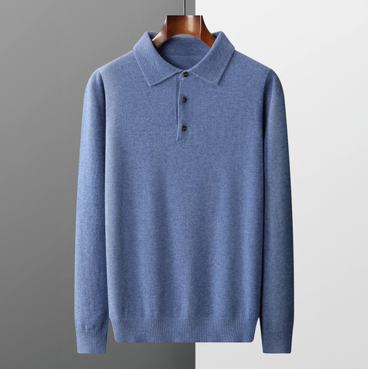 Lorenzo - Herren Wollpolo Pullover Kaschmir