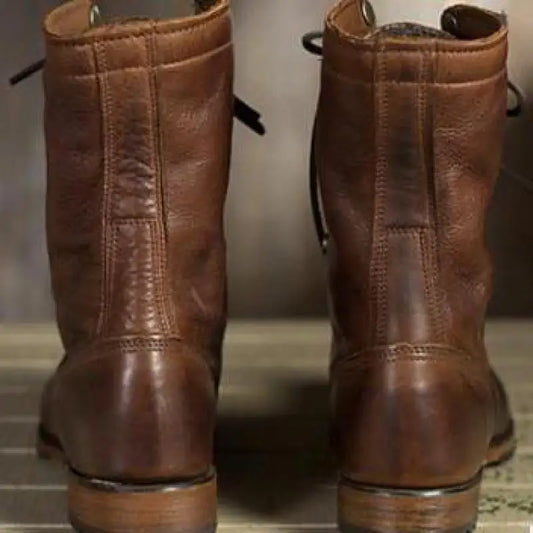 Lior - Herren Leder Stiefel mit Schnürung Vintage Look
