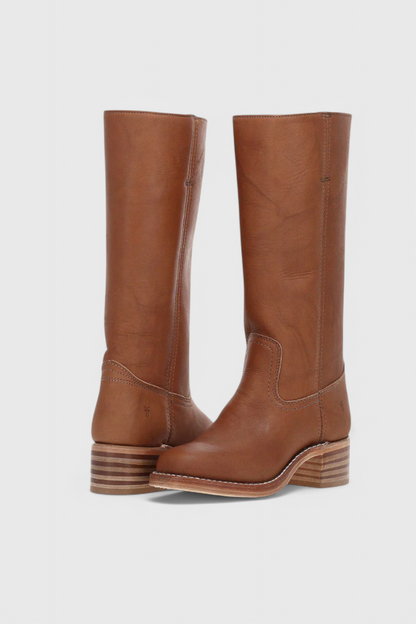 Mila – Sleek Mid-Calf Leather Riding Boots for Women
