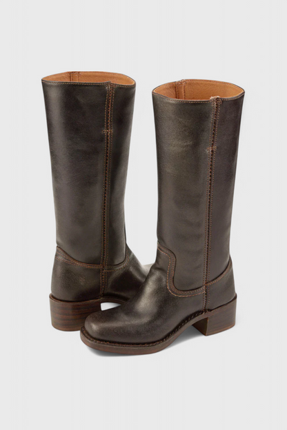 Mila – Sleek Mid-Calf Leather Riding Boots for Women