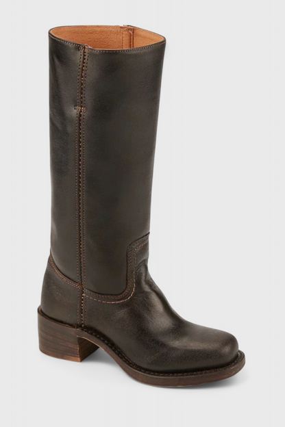 Mila – Sleek Mid-Calf Leather Riding Boots for Women