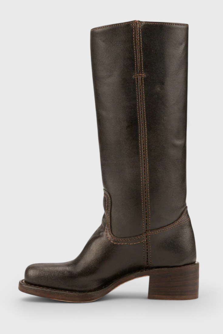 Mila – Sleek Mid-Calf Leather Riding Boots for Women