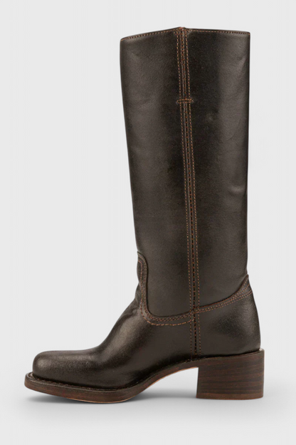 Mila – Sleek Mid-Calf Leather Riding Boots for Women