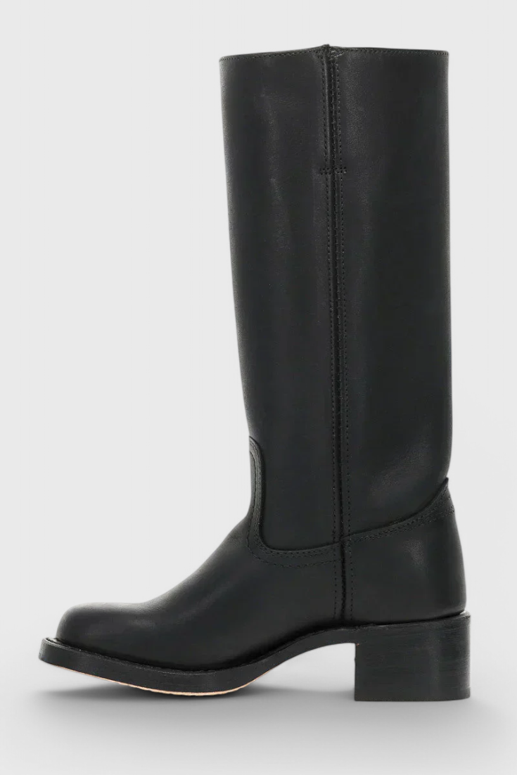 Mila – Sleek Mid-Calf Leather Riding Boots for Women