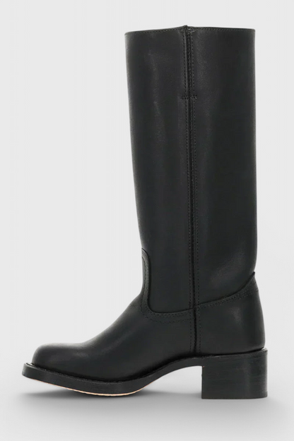 Mila – Sleek Mid-Calf Leather Riding Boots for Women