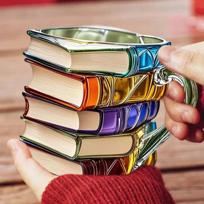 Glass Coffee Mug with Unique Book Design